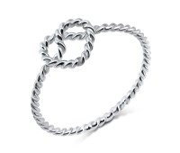 Knotted Heart Silver Ring NSR-466